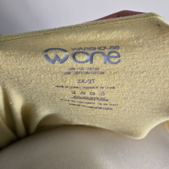 Warehouse One Yellow Ruffle Tank Top Plus Size 2X Summer Tie Front EUC - Picture 2 of 2